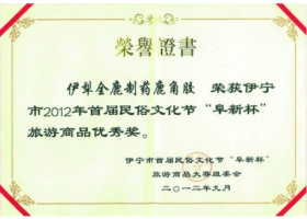 首屆民俗文化節(jié) “阜新杯”旅游商品優(yōu)秀獎(jiǎng)